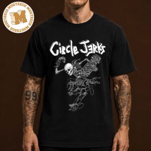 Circle Jerks Merch Tee Skeleton Skankman Unisex Black T-Shirt