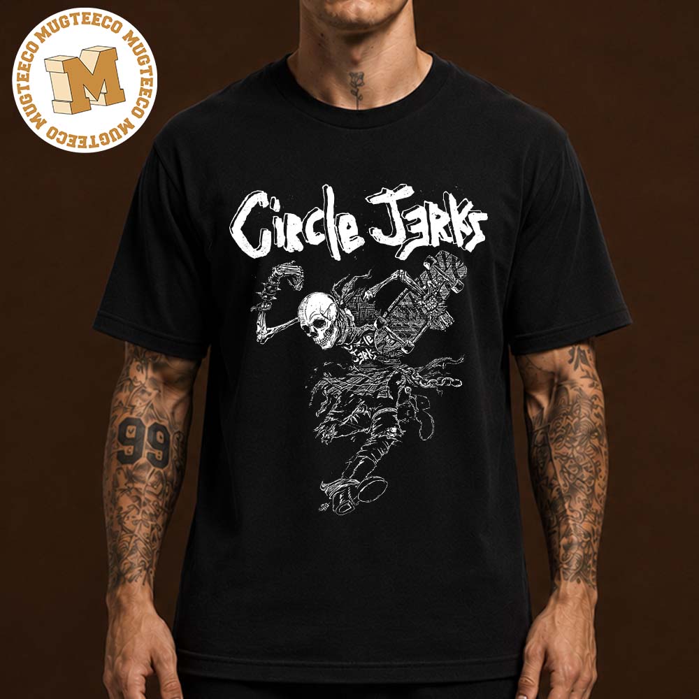 Circle Jerks Merch Tee Skeleton Skankman Unisex Black T-Shirt Circle Jerks Merch Tee Skeleton Skankman Unisex Black T-Shirt