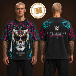 Civil Regime x WWE Heather Black Penta Día de los Muertos American Classic Two Sided Unisex Black  T-Shirt