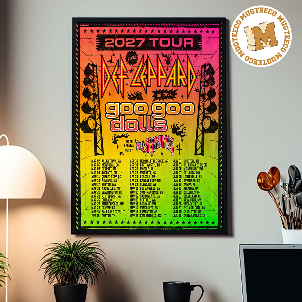 Def Leppard On Tour North America 2027 Event Poster Home Decor Poster Canvas Def Leppard On Tour North America 2027 Event Poster Home Decor Poster Canvas