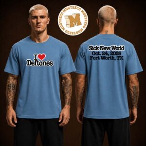 Deftones Sick New World Fort Worth TX 2026 Merch Tee On October 24 2026 I Love Deftones Two Sided Unisex T-Shirt