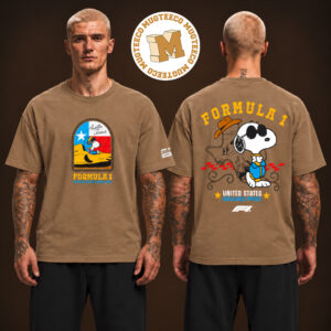 Formula 1 Merch Merchandise F1 X Peanuts USA GP Western Two Sided Unisex T-Shirt