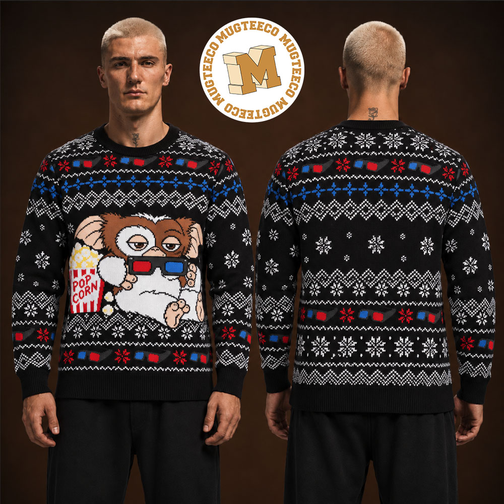 Gremlins Gizmo Popcorn Christmas Jumper Ugly Sweater Gremlins Gizmo Popcorn Christmas Jumper Ugly Sweater