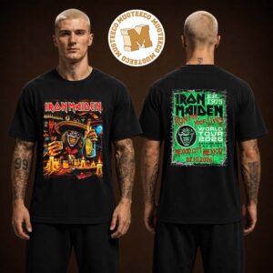 Iron Maiden Mexico Run For Your Lives World Tour 2026 Merch Tee At Estadio GNP Seguros On October 2 2026 Two Sided Unisex T-Shirt