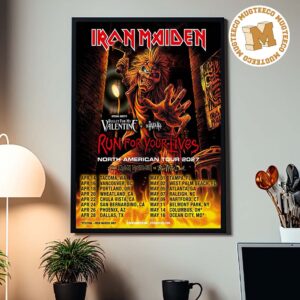Iron Maiden Run For Your Lives North American Tour 2027 Home Decor Poster Canvas