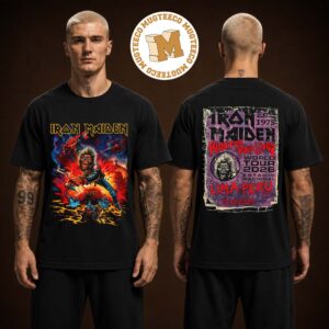 Iron Maiden Run For Your Lives World Tour Lima Peru  2026 Event Tee At Estadio Nacional On October 17 2026 Two Sided Unisex Black T-Shirt