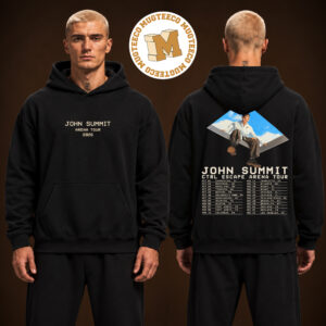 John Summit Ctrl Escape Arena North American Tour 2026 Merch Tee Back Sided Graphic John Summit And Tour Date Two Sided Unisex Black Hoodie Shirt