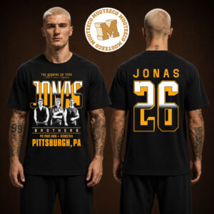 Jonas Brothers Burning Up All Over Again Pittsburgh PA Two Sided Unisex T-Shirt