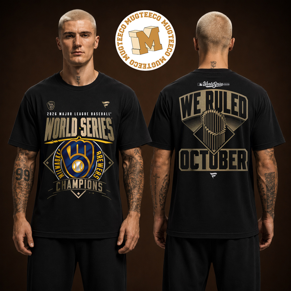 MLB Milwaukee Brewers Fanatics Black 2026 World Series Champions Two Sided Unisex Black T-Shirt MLB Milwaukee Brewers Fanatics Black 2026 World Series Champions Two Sided Unisex Black T-Shirt