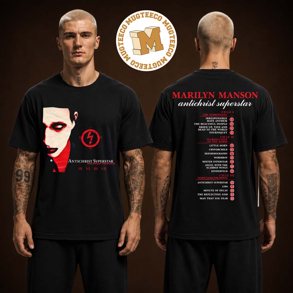 Marilyn Manson Antichrist Superstar 30th Anniversary 2026 Back Sided Album Unisex T-Shirt Marilyn Manson Antichrist Superstar 30th Anniversary 2026 Back Sided Album Unisex T-Shirt