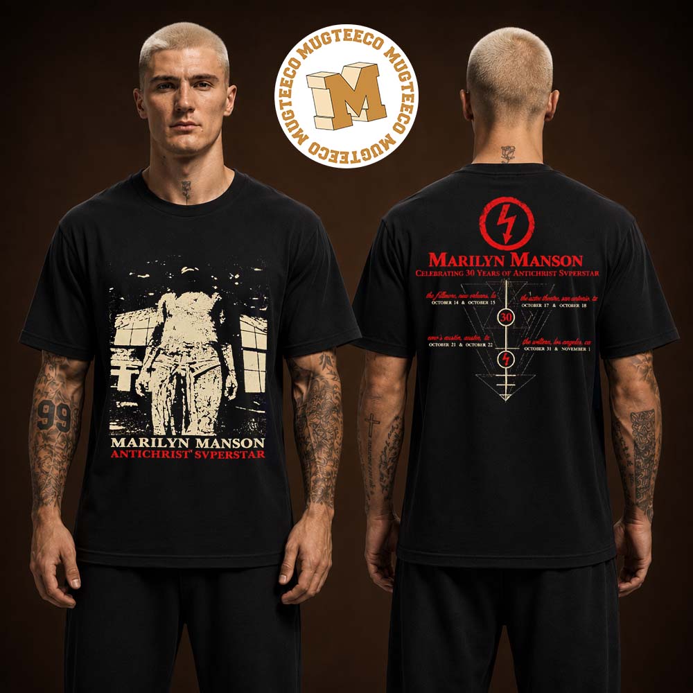 Marilyn Manson Antichrist Superstar 30th Anniversary 2026 Unisex Black T-Shirt Marilyn Manson Antichrist Superstar 30th Anniversary 2026 Unisex Black T-Shirt