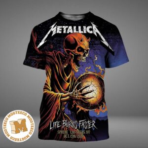 Metallica Life Burns Faster Las Vegas NV 2026 Event Poster At Sphere On October 15 2026 All Over Print Shirt