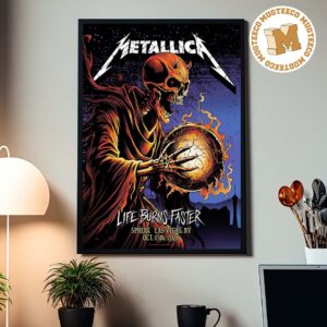 Metallica Life Burns Faster Las Vegas NV 2026 Event Poster At Sphere On October 15 2026 Home Decor Poster Canvas