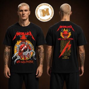 Metallica Life Burns Faster Tour 2026 2027 Exclusive Tee Back Sided Line Up Two Sided Unisex Black T-Shirt