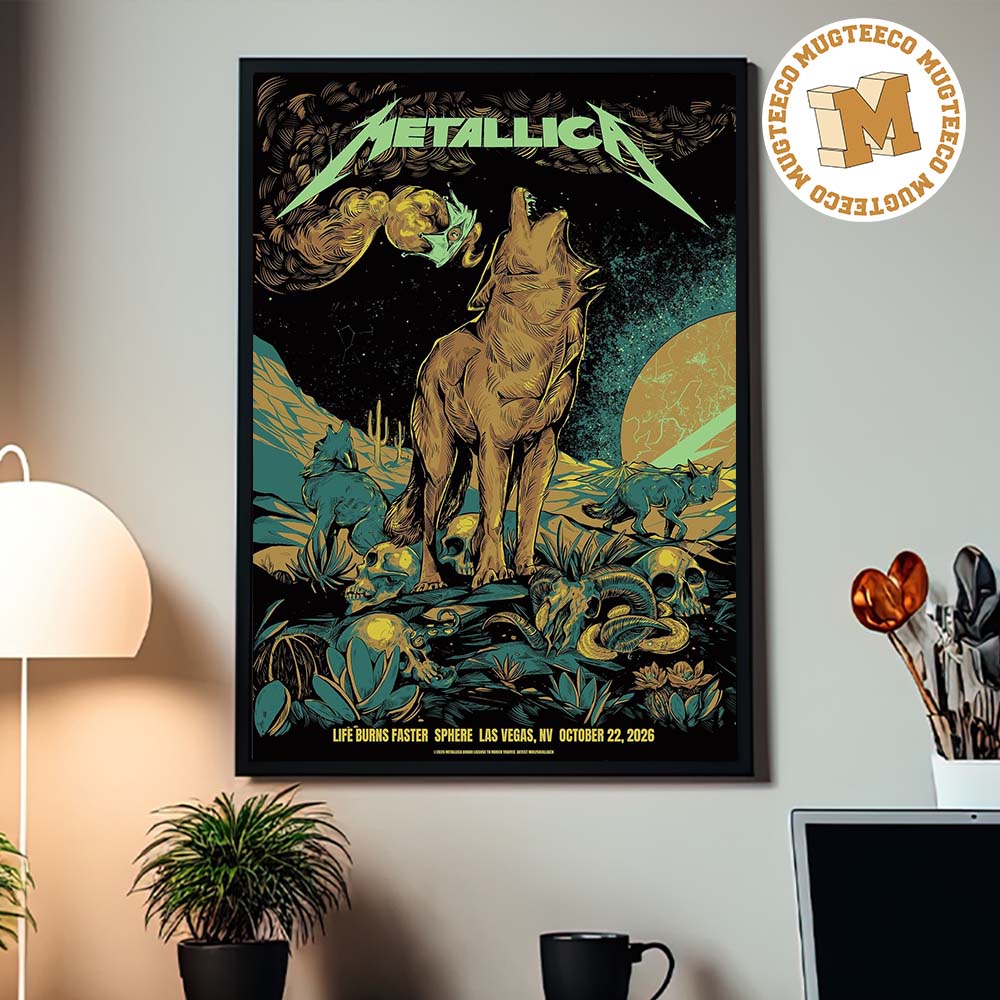 Metallica Life Burns Faster Tour Las Vegas NV 2026 Event Poster At Sphere On October 22 2026 Home Decor Poster Canvas Metallica Life Burns Faster Tour Las Vegas NV 2026 Event Poster At Sphere On October 22 2026 Home Decor Poster Canvas
