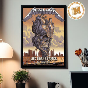 Metallica Life Burns Faster Tour Las Vegas NV 2026 Event Poster At Sphere On October 8 And 10 2026 Home Decor Poster Canvas