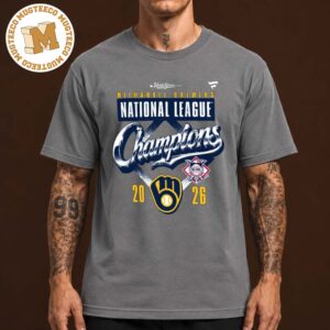 Milwaukee Brewers Fanatics Heather Charcoal 2026 National League Champions Unisex T-Shirt