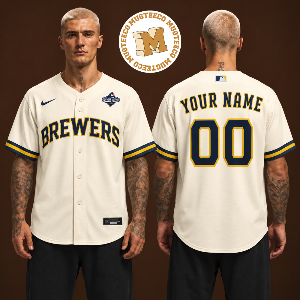 Milwaukee Brewers Nike Cream 2026 World Series Patch Home Unisex Jersey Shirt