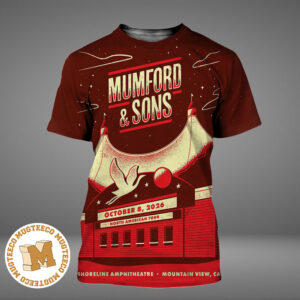 Mumford And Sons North American Tour Mountain View CA 2026 Event Poster At Shoreline Amphitheatre On October 8 2026 All Over Print Shirt