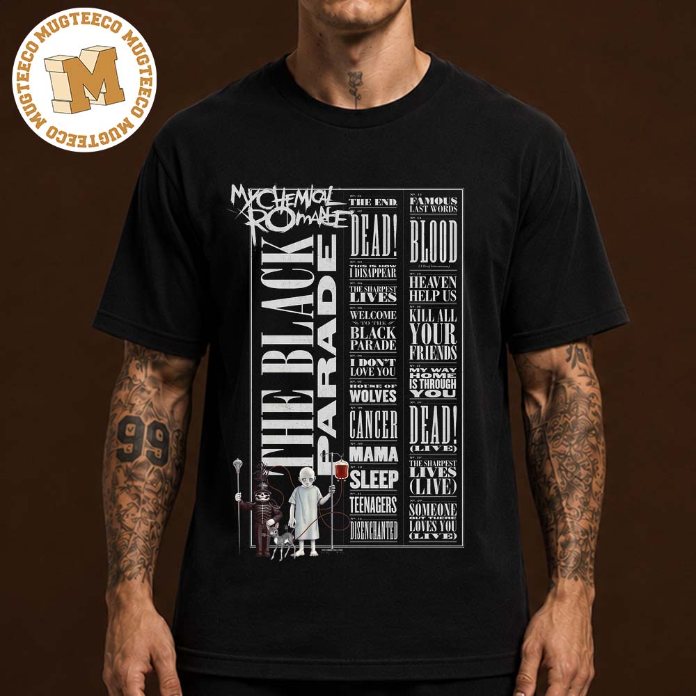 My Chemical Romance Merch Tee The Black Parade Deluxe Tracklist Unisex T-Shirt My Chemical Romance Merch Tee The Black Parade Deluxe Tracklist Unisex T-Shirt