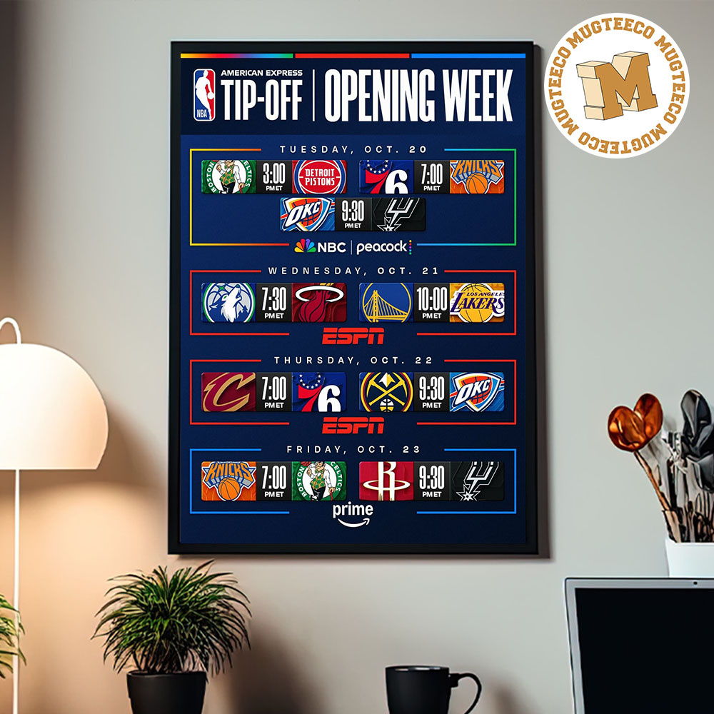 NBA The Openning Week 2026 Jersey Day Schedule NBA Tip-Off October 20 23 2026 Home Decor Poster Canvas NBA The Openning Week 2026 Jersey Day Schedule NBA Tip-Off October 20 23 2026 Home Decor Poster Canvas