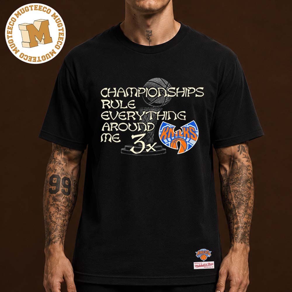 New York Knicks X Wu Tang Clan Exclusive Tee Championships Rule Everything Around Me 3x Unisex Black T-Shirt New York Knicks X Wu Tang Clan Exclusive Tee Championships Rule Everything Around Me 3x Unisex Black T-Shirt