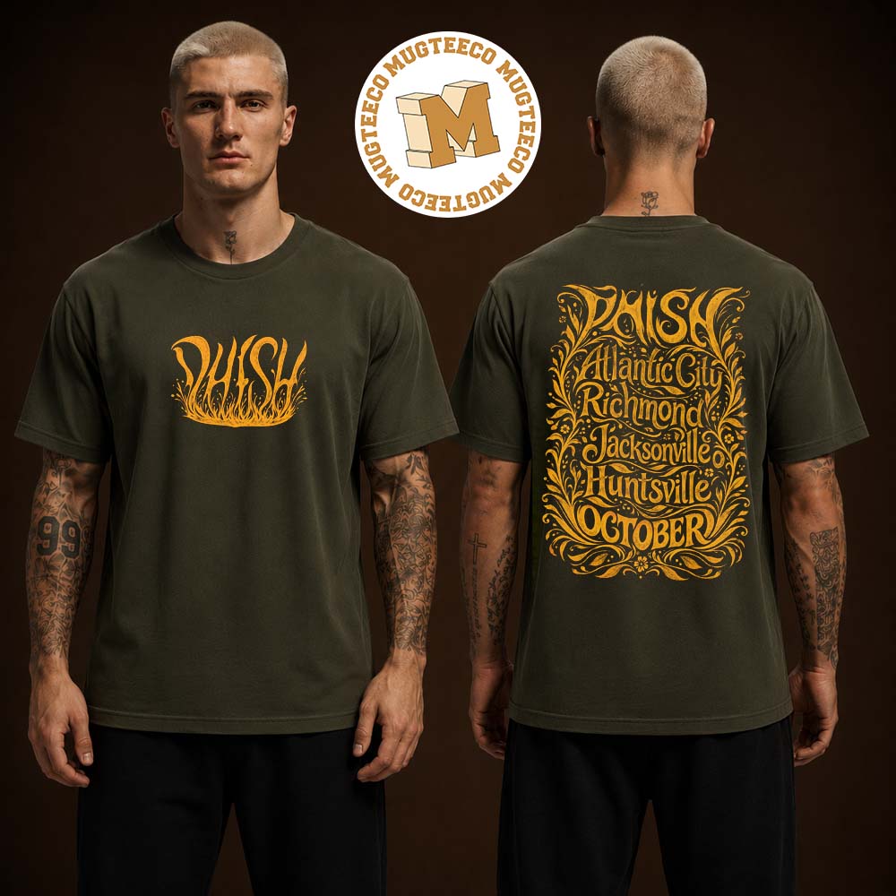 Phish 2026 Fall Tour Merch Tee All 8 October Dates This Fall Via Live Phish Two Sided Unisex T-Shirt Phish 2026 Fall Tour Merch Tee All 8 October Dates This Fall Via Live Phish Two Sided Unisex T-Shirt