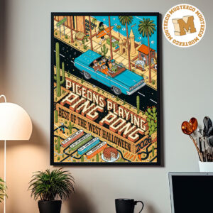 Pigeons Playing Ping Pong Best Of The West Halloween 2026 On October 29 30 31 And November 1 2026 Home Decor Poster Canvas