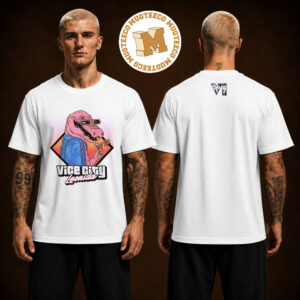 Rock Star Game GTA 6 Vice City Leonida Merch Tee Two Sided Unisex White T-Shirt
