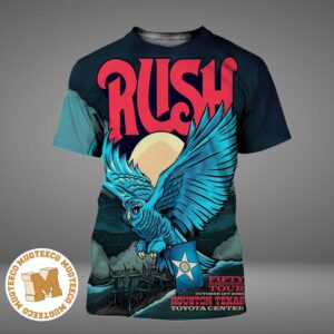 Rush Houston Texas Fifty Something Tour 2026 Event Poster Toyota Center On October 1 2026 All Over Print Shirt