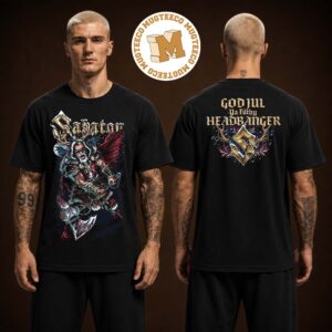 Sabaton Merch Tee God Jul Ya Filthy Head Banger X Mas Two Sided Unisex Black T-Shirt