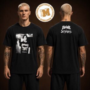 Seringai x Raisa Merch Tee Vintage Graphic Raisa Two Sided Unisex Black T-Shirt