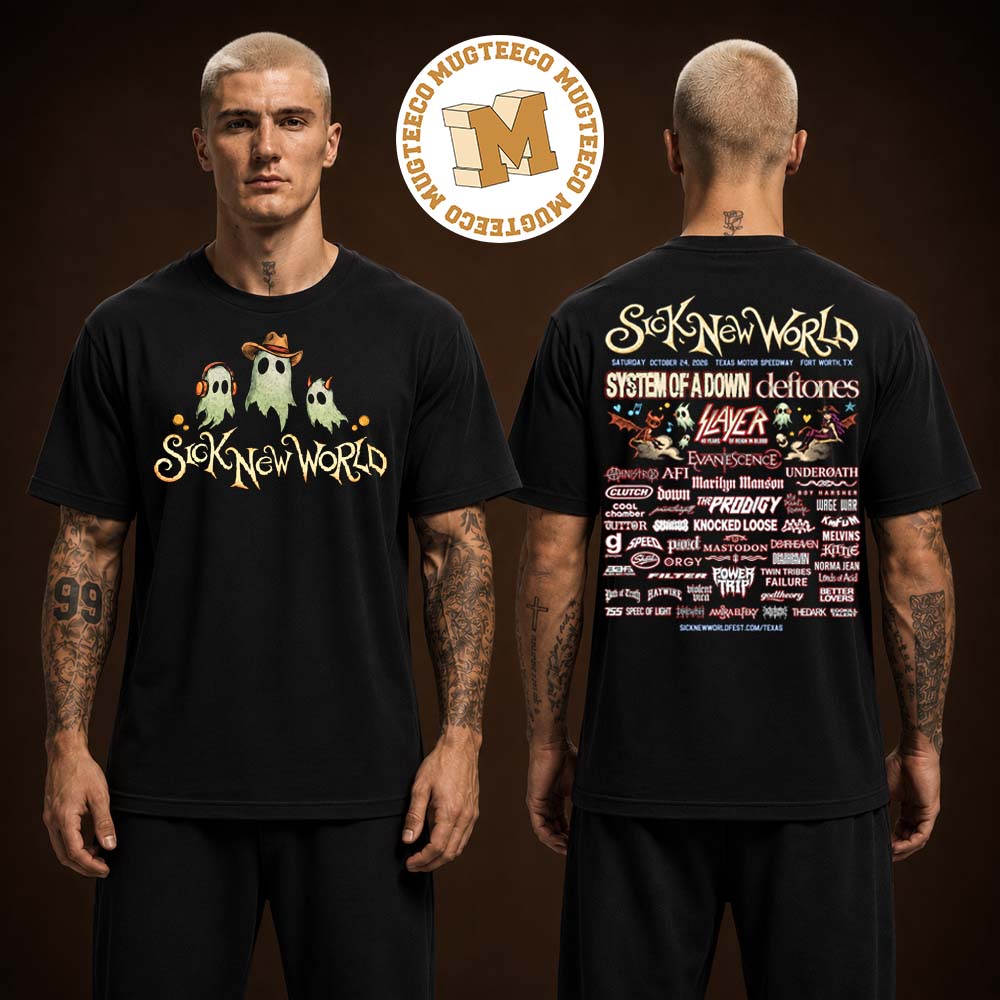 Sick New World 2026 Fort Worth TX Exclusive Tee At Texas Motor Speedway On October 24 2026 Two Sided Unisex Black T-Shirt Sick New World 2026 Fort Worth TX Exclusive Tee At Texas Motor Speedway On October 24 2026 Two Sided Unisex Black T-Shirt