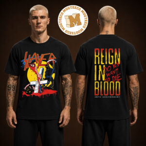 Slayer Reign In Blood 40th Anniversary Merch Tee Do You Want To Die Two Sided Unisex Black T-Shirt