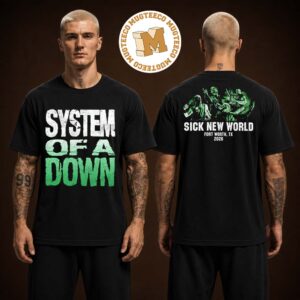 System Of A Down Sick New World Fort Worth TX 2026 Merch Back Sided Member Band Two Sided Unisex Black T-Shirt