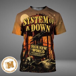 System of a Down Sick New World Fort Worth TX 2026 Event Poster At Texas Motor Speedway On October 24 2026 All Over Print Shirt