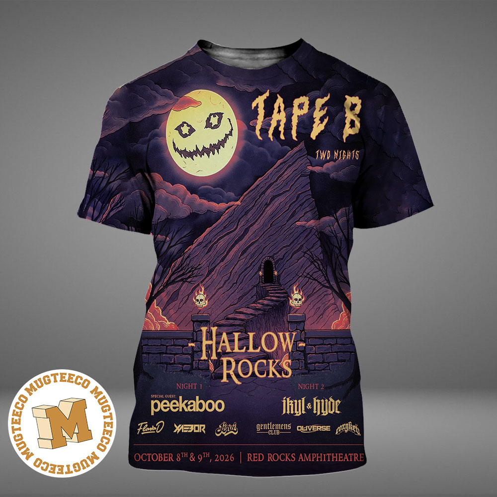 Tape B Two Nights Hallow Rocks 2026 Event Poster At Red Rocks Amphitheatre On October 8 And 9 2026 All Over Print Shirt Tape B Two Nights Hallow Rocks 2026 Event Poster At Red Rocks Amphitheatre On October 8 And 9 2026 All Over Print Shirt