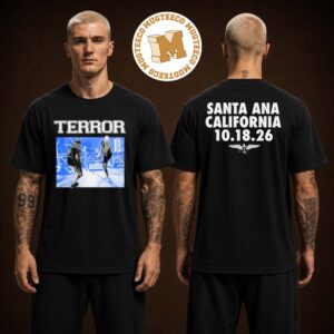 Terror Band 2026 Santa Ana California Merch Tee On October 18 2026 Two Sided Unisex Black T-Shirt