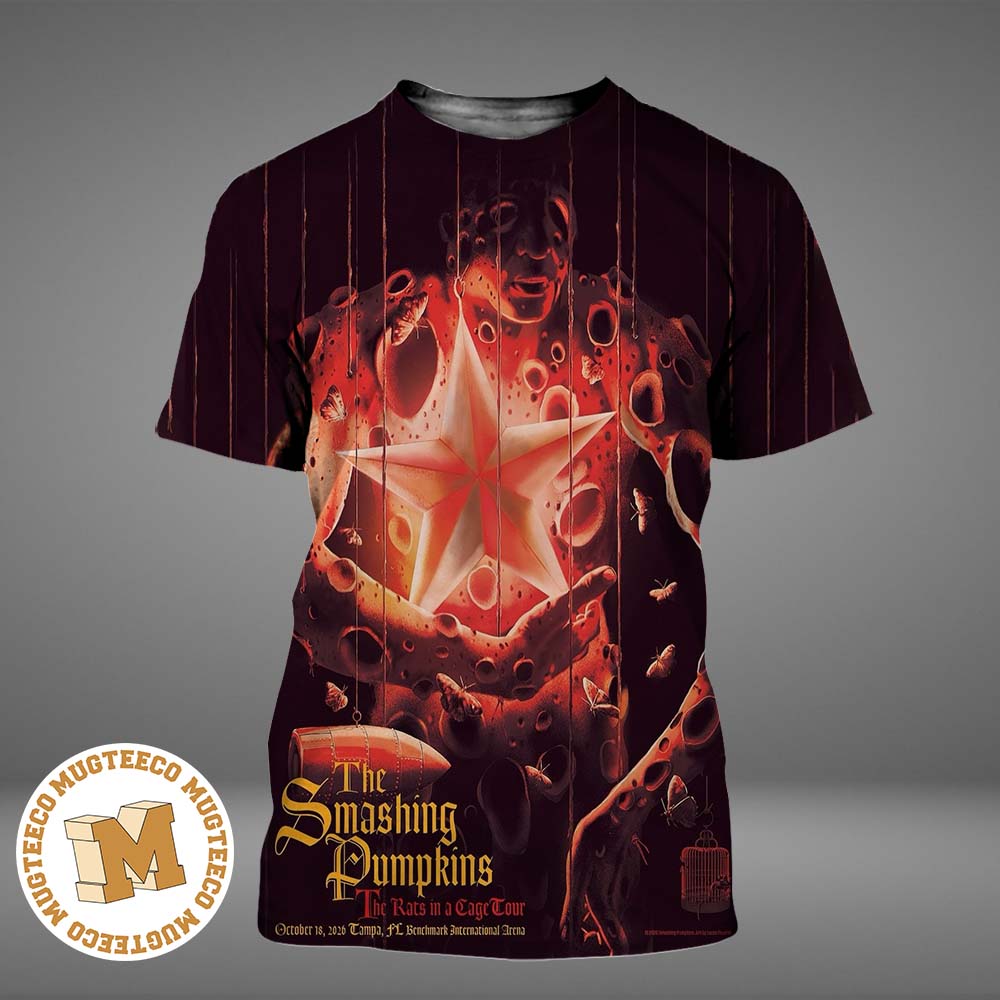 The Smashing Pumpkins The Rats In A Cage Tour Tampa FL 2026 Event Poster At Benchmark International Arena On October 18 2026 All Over Print Shirt The Smashing Pumpkins The Rats In A Cage Tour Tampa FL 2026 Event Poster At Benchmark International Arena On October 18 2026 All Over Print Shirt