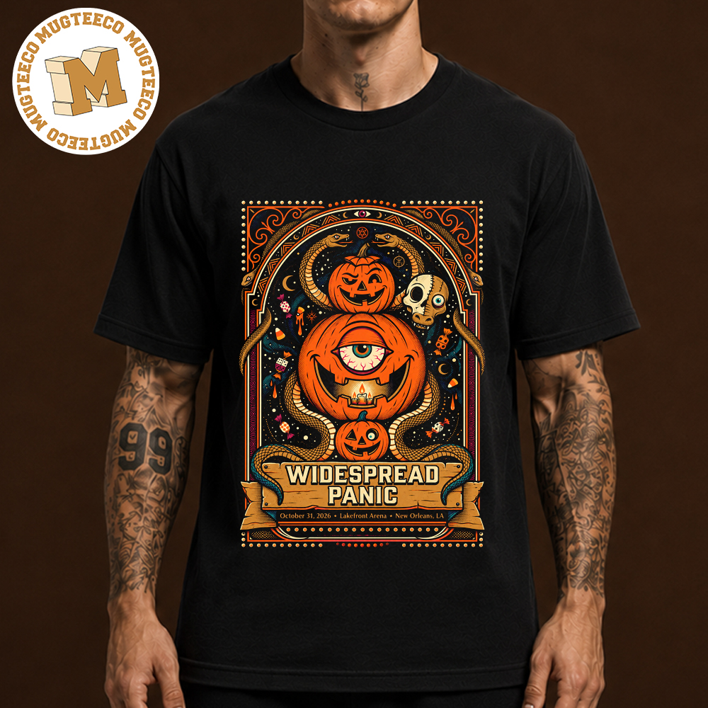Widespread Panic New Orleans LA 2026 Event Poster At Lakefront Arena On October 31 2026 Unisex Black T-Shirt Widespread Panic New Orleans LA 2026 Event Poster At Lakefront Arena On October 31 2026 Unisex Black T-Shirt